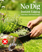 2" Tall 40ft No-Dig Flexible Plastic Garden Edging Kit with 40 Metal Spikes