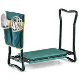 Goplus Garden Kneeler and Seat, Heavy-Duty Garden Bench w/Large Tool Pouch, Widen EVA Foam Kneeling Pad, Portable Gardening Gift for Women Men Seniors, Foldable Garden Stool for Kneeling & Sitting
