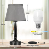 Kakanuo Touch Table Lamp for Bedroom, Small Bedside Lamp with USB C Charging Port, 3 Way Dimmable Touch Control Nightstand Lamp for Living Room and Office, LED Bulb Included