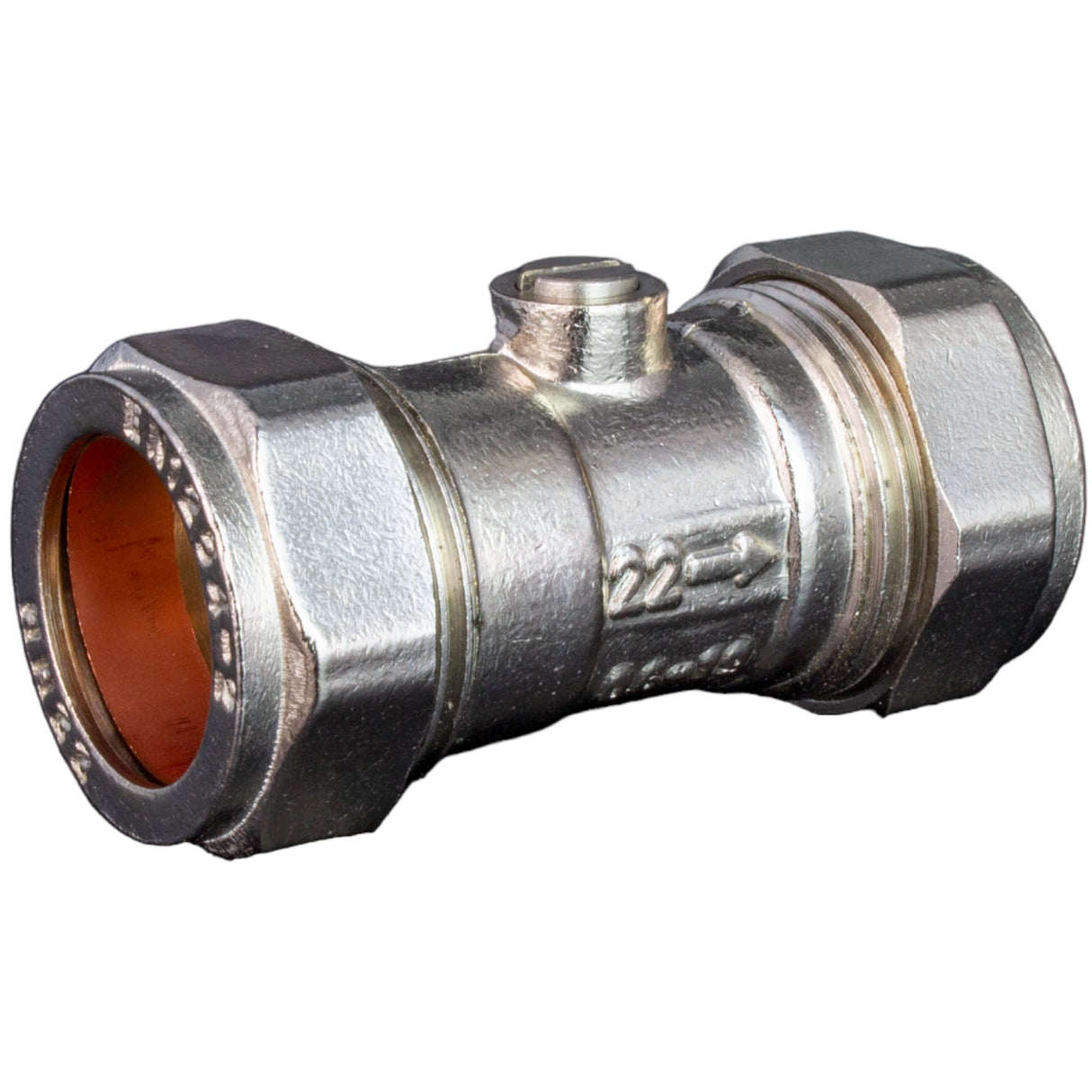 Kudos-Trading- 22mm or 3/4 Inch Isolation Valve x 1 WRAS Approved Chrome Plated Brass Shut Off Stop Tap Compression Fitting Chrome Plated Brass Shut Off Stop Tap, Ideal for Isolating Water Supply