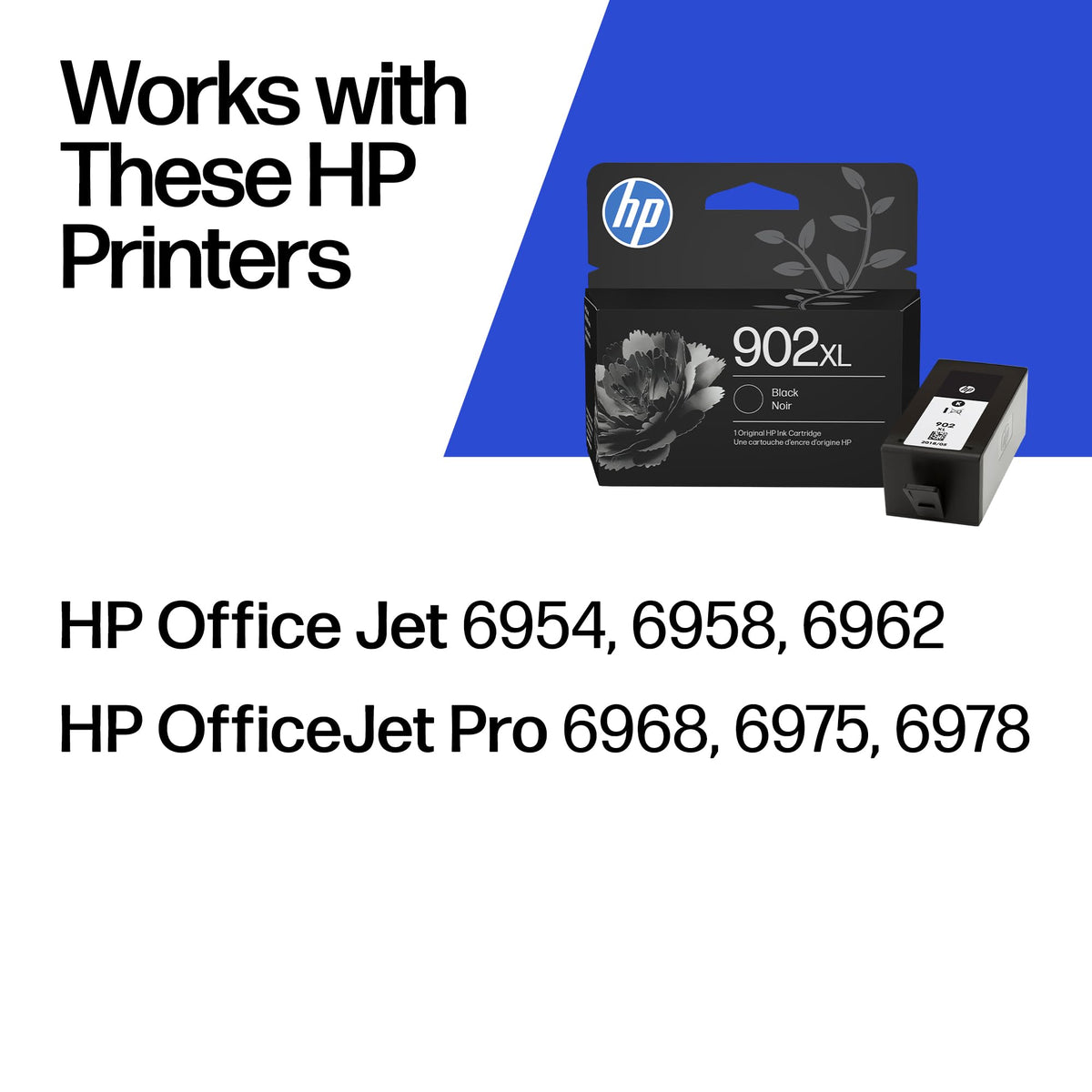HP 902XL Black High-yield Ink Cartridge | Works with HP OfficeJet 6950, 6960 Series, HP OfficeJet Pro 6960, 6970 Series | Eligible for Instant Ink | T6M14AN
