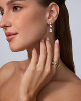 PAVOI Diamond Triple Drop Earrings for Women, 14K Gold Plated, Yellow Gold