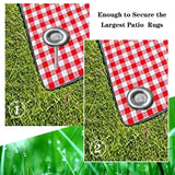 Uitose 14 Count Outdoor Rv Rug Stakes, Stainless Steel Spiral Patio Mats Stakes, Used for Fixing Rugs, Tents, Tarps, and RV Mats，Rv Camping Accessories for Outside,Camper Must Haves