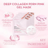 Deep Collagen PDRN Pink Gel Mask,Moisturizing Overnight Collagen Face Mask,Overnight Facial Sheet Mask For Glass Glow Skin - Deeply Nourishing,Lifting & Firming,Restoring Skin Elasticity-36gx4pcs