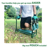 BESTHLS Garden Kneeler and Seat - Heavy Duty Folding Stool with Thick Pad, Tool Pouch, 330 lbs Capacity - Knee & Back Support, Perfect for Seniors, Women, Men