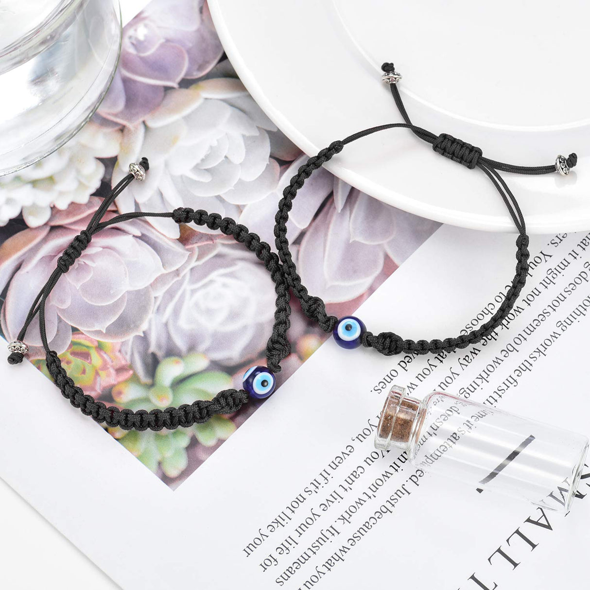 Tarsus Evil Eye Bracelets for Men Women, Braided Woven Rope Male Female
