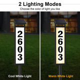 Eyrosa Solar Illuminated LED Lighted Address Sign, House Numbers for Outside Yard Home, Numbers Plaque Outdoor Waterproof, Black