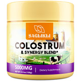 Colostrum Powder Supplement 5,000 mg, Grass-Fed Bovine Colostrum with Prebiotics, Probiotics, Lactoferrin & PRP, 30 Servings