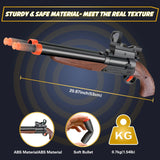 Bugrtey Double-barreled Toy Gun - Two Modes Realistic Soft Bullet Toy Guns Blaster with Sight - Educational Shooting Toy Shotgun - Ideas Gifts for Christmas Birthday Halloween Present