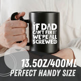 Onebttl Coffee Mug With Wrench Spanner Handle - Dad Gifts From Daughter and Son, 13.5oz Funny Ceramic Mug for Father's Birthday, Father's Day, Christmas - Dad Can Fix