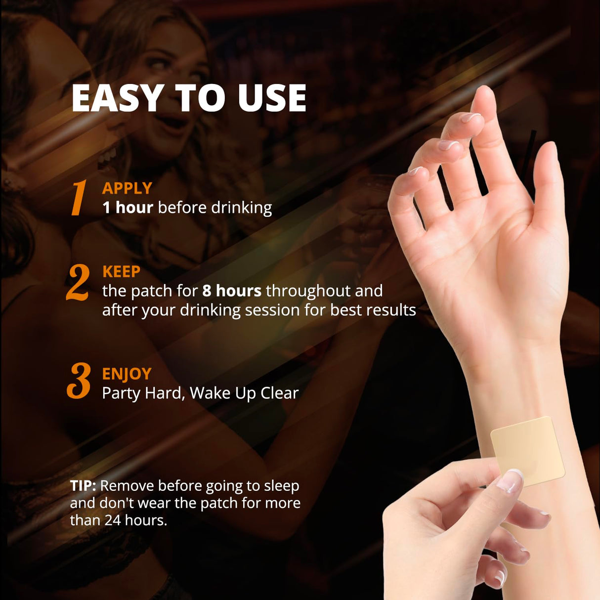 TOTCLEAR Party Relief Patches: Party Recovery Patches - Use Before Drinking Wake Up to a Better Morning (41pcs)