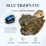 Conscious Items Blue Tiger's Eye Bracelet for Women & Men, Gemstone Beads