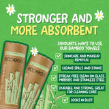 Ecoegg Bamboo Kitchen Towels | Reusable Eco Friendly Alternative to Kitchen Paper | Made from 100% Sustainable Sources | Super Absorbent | 20 White Towels | 1800 uses