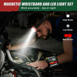 UUP Magnetic Wrist band with LED Light, Magnet Tool Belt Wrist Band for Screw and Nail, Adjustable Wrist Tool Holder, Father‘s Day Gifts for Men, Dad, Him, Mechanic, Woodworker, Handyman