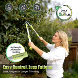 Heavy Duty Hand Loppers Pruning Shears for Gardening,25"-44" Extendable Branch Cutter for Tree Limb Trimming, Lightweight Anvil Lopping Shears for up to 2” Thick Branches Cutters (Green)
