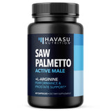 Saw Palmetto 500mg and L-Arginine 500 mg - Prostate Health and Nitric Oxide Supplements for Men - 60 Count - Urinary Function Support and Endurance for Active Males - Vegan, Non-GMO, 1 Month Supply