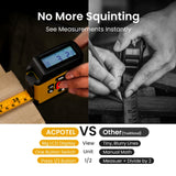 Digital Tape Measure 16 Ft - 6 Metric and Imperial Units, Easy Read Digital Measuring Tape Retractable with Fractions 1/16, Rechargeable Measurement Tool, for Distance/Area/Volume, Yellow