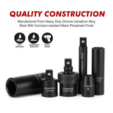CASOMAN 3/8" Drive Impact Socket Set, 49 Piece Standard SAE and Metric Sizes (5/16-Inch to 3/4-Inch and 8-22 mm), 6 Point, Cr-V Steel Socket Set