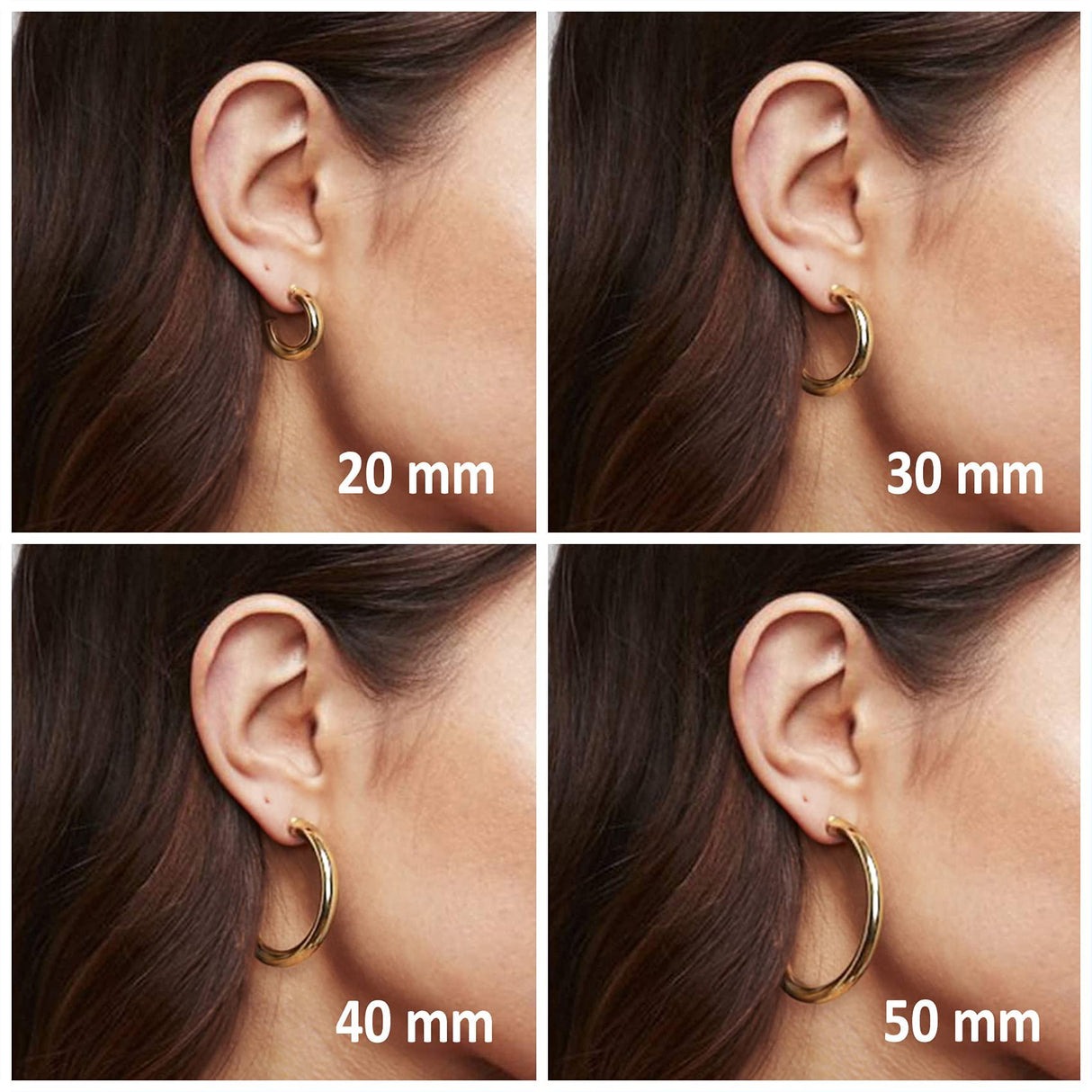 PAVOI Chunky Open Hoop Earrings, 14K Gold Plated, Two Tone Gold, Size 20