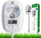 HSLGOVE Soil Test Kit, 7-in-One Soil Moisture Meter/Soil PH Meter/Fertility, Dual Screen Soil Tester w/Digital Soil Temp/Air Temp&Humidity for Plants Gardening,Lawn,Farm Indoor&Outdoor-Lvory White