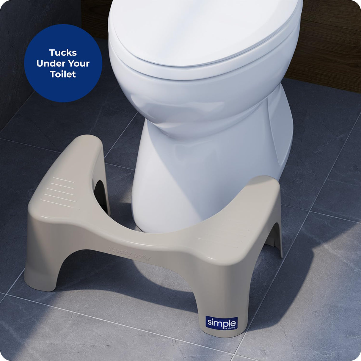 Squatty Potty Simple Toilet Stool 7-Inch in Taupe – Ergonomic Bathroom Accessory for Natural Squatting Posture, Doctor Recommended, Durable Plastic Design