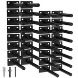 LEOPO Black 32-Pack 5 inch Floating Shelf Brackets, Hidden Shelf Bracket for Wood, Concealed Blind Shelving Support,Invisible Coated Brackets for DIY Decorative,Fit for Kitchen, Bathroom,Study Room