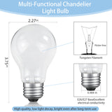 NABKRA 60 Watt Incandescent Light Bulbs, A19 E26 60W Incandescent Bulb, Dimmable, 2700K, Warm White Light, Shatter-Resistant and Durable Bulb (4-Pack)