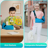 KONSEDIK Kids Arm Sling for left and right,Breathable Kids Medical Shoulder Sling with pocket,for Pediatric Rotator Cuff Injury,Arm,Wrist,Elbow,Clavicle Fracture Post-Surgery(Blue,XX-Small)