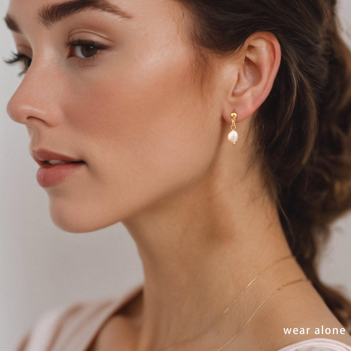 Moodear Gold Earrings for Women, Pearl Hoop Dangle Earring Stack Jewelry