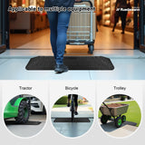 Ruedamann 1-1/2" Rise Rubber Threshold Ramp, 42.9" Wide Wheelchair Ramp, 2200 Lbs Capacity, Entry Ramp, Curb Ramps with Non-Slip Surface, Door Ramps for Wheelchairs, Scooter, Power Chairs, Driveways