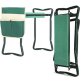 FozsKeylf Garden Kneeler and Seat, Soft EVA Kneeling Pad Stool with Tool Pouch, Heavy Duty Foldable Gardener Stool, Green