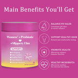 MILIZHIWU Feminine Probiotics Gummies for Women - Supports PH Balance, Gut Health & Immune System with Slippery Elm, Prebiotics & Lactobacillus Blend, Pineapple Flavor, 60 Gummies