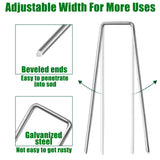 houya 500 PCS Landscape Staples 6 Inch Galvanized Garden Stakes Garden Staples Pins Anti-Rust Ground Stakes for Weed Barrier, Irrigation Hose, Yard Lawn SOD, Landscape Fabric, Decor 6"L x1.2"W 500pcs