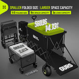 HIKEMOON Double Decker Collapsible Tailgate Wagon, Balloon Wheels, Black