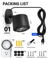 Barrina TR40a Track Plant Lights for Indoor Growing, 40W Ceiling Grow Lights with Adjustable Beam Angle (15°-60°), 5000K Full Spectrum Wall Plant Light with Timer for Greenhouse, Black Cover