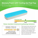 LargeLeaf Chair Armrest Cooling Gel Cushions Elbow Pillow Pressure Relief Office Chair Gaming Chair armrest with Memory Foam armrest Pads 2-Piece Set of Chair