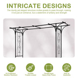 Outvita 7FT Black Metal Garden Arch Arbor Trellis