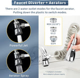 CECEFIN Kitchen Sink Sprayer Hose Attachment for Faucet, Kitchen Faucet Head Replacement w/ 79" Recoil Hose and Holder, Pressurized Water Saving Aerator & Diverter Valve, Faucet Sprayer Attachment Set