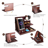 Gifts for Men Bedside Organiser Wood Phone Docking Station Dad Birthday Gifts for Him Nightstand Key Wallet Watch Stand Mens Gifts for Xmas Presents for Dad Husband Boyfriend Anniversary & Christmas