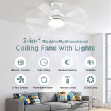 WZZIW 17.7" Socket Fan Light, 3000 Lumens Small Ceiling Fans with Lights and Remote, E26/E27 Light Bulb Fan with Reversible Motor, Dimmable 3000K-6500K Light Socket Fan for Bedroom Kitchen Garage