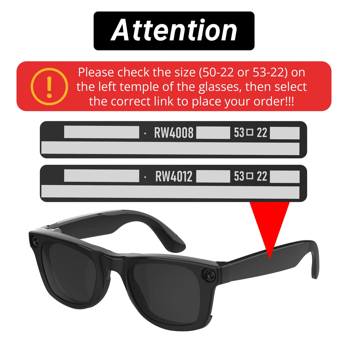 HIBLOKS Polarized Clip-ons for Ray-Ban Meta Wayfarer (RW4008 & RW4012 Large 53-22), Discoloration Clips Compatible with Ray-Ban Meta Wayfarer Gen 2 Protect Your Eyes, Cool and Fashion (Large, Black)