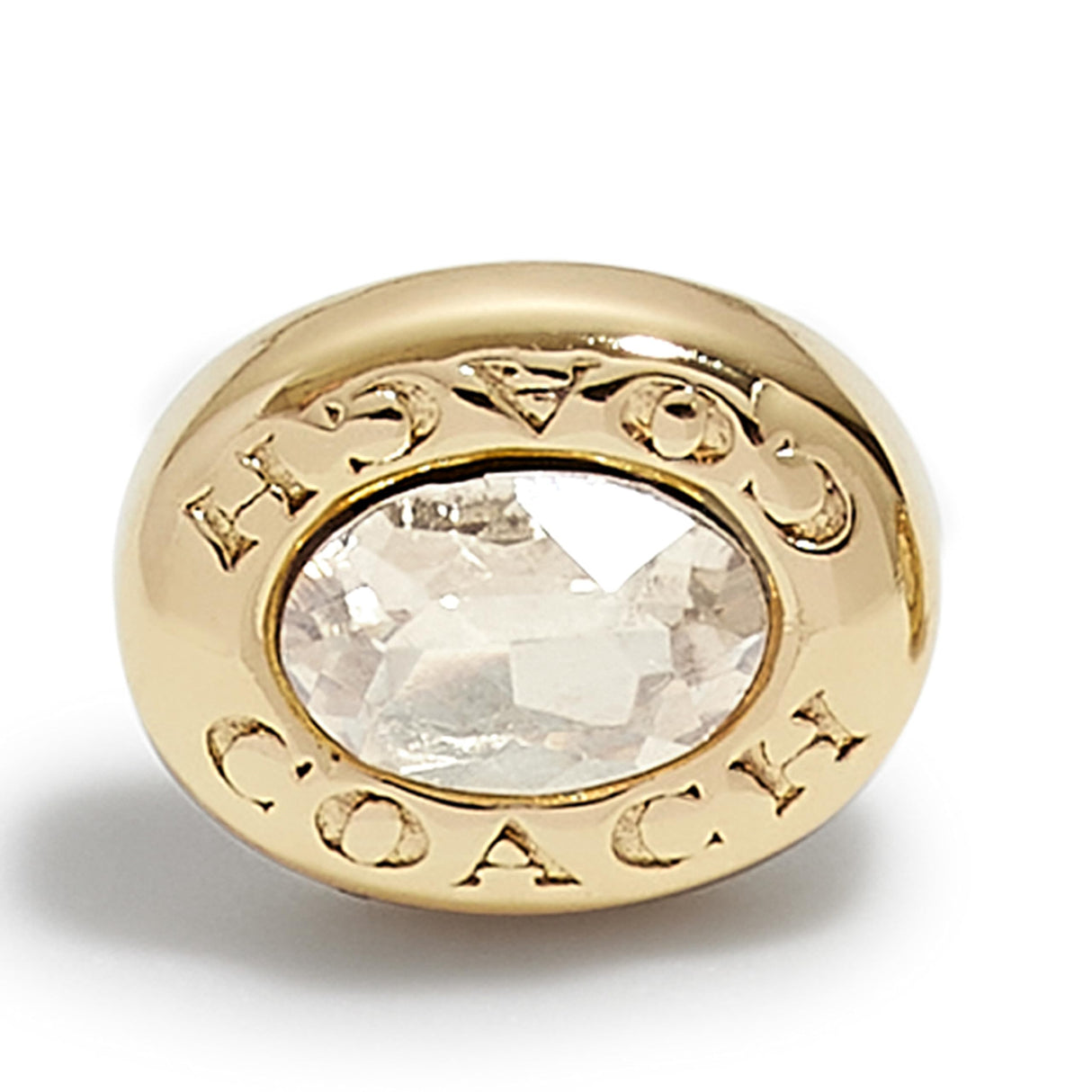 COACH Signature Logo Stud Earrings Crystal 1 One Size