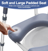 HOMLAND Toilet Seat Risers for Seniors, FSA HSA Eligible Raised Toilet Seat with Handles & Padded Seat, Adjustable Height & Width, 400lb Elevated Toilet Seat for Elderly, Handicap, Fit Any Toilet