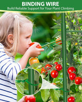 MYMULIKE 6 Pack Tomato Cages for Garden, 51in*13in Adjustable Tomatoes Plant Stakes Support Cages Trellis, Garden Trellis for Vegetable Flowers Fruits Climbing Plants- 20 Binding Wires Included
