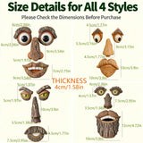 FmnyYaid 4 Pack Tree Faces Decor Outdoor, Large Whimsical Old Man Tree Hugger Statues, Resin Tree Art for Garden Yard Patio, Funny Tree Peeker Sculptures for Halloween Easter