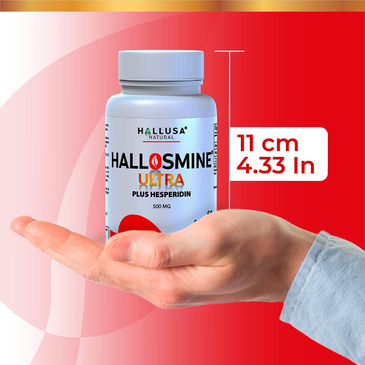 Hallusa Natural Hallosmine Ultra Diosmin 500mg & Hesperidin 150mg – Heavy Legs, Swelling & Vein - Blood Circulation Supplements, 60 Caps