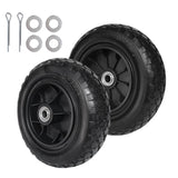 TPXQWL 10" 3.00-4 Flat Free Tire 5/8" Bearing 2.2" Hub for Hand Truck 2PK