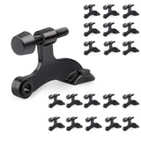 HOMOTEK 20 Pack Hinge Pin Door Stopper, Hinge Stops for Top of Door, Adjustable Deluxe Heavy Duty Door Stop 2-1/2x1-3/4 inch, with Black Rubber Bumper Tips, Black