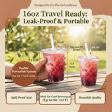 Voatree 110 Pack 16 oz Clear Plastic Cups with Lids and Straws
