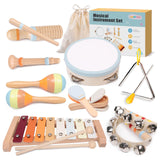 YHHYTOY Montessori Toys Wooden Baby Musical Instruments Set for Toddlers